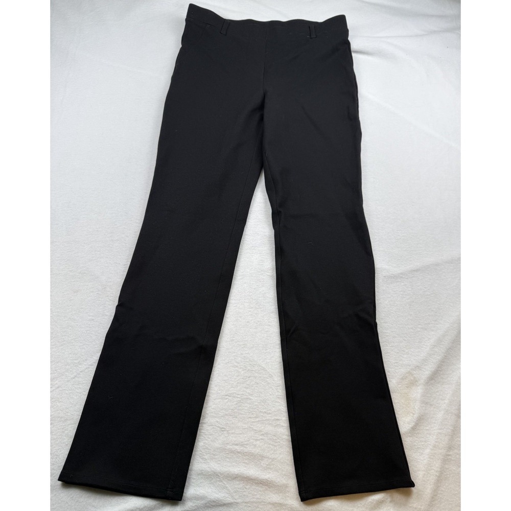 Quince Ultra Stretch Ponte Straight Leg Pull On Pants Medium Tall Long Black
